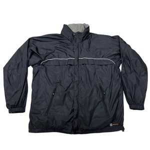 Nautica Competition Jacket Black Windbreaker Full Zip Mesh Lined XL Mens